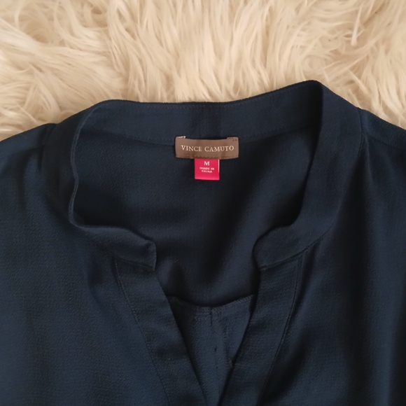 Vince Camuto Navy Sleeveless Blouse with Side Tie Detailing Size M - Picture 2 of 3